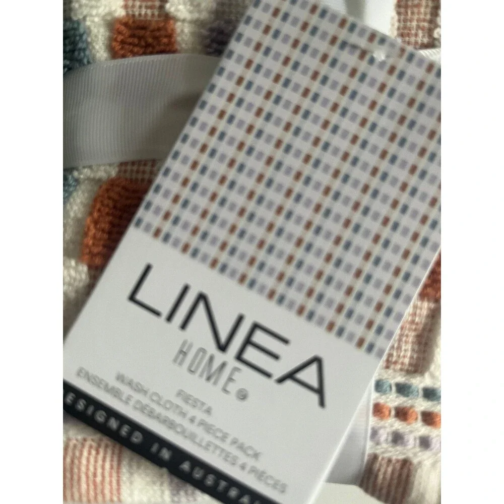 Linea Home Fiesta Cotton Washcloths Facecloths 13x13